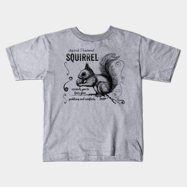 Spirit animal - squirrel black Kids T-Shirt by mnutz